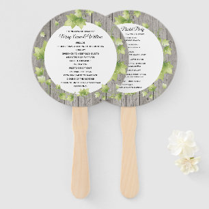 Rustic Wood and Ivy Wedding Program Fan