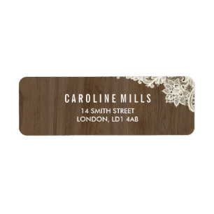 Rustic Wood and Lace Return Address Labels
