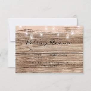 Rustic Wood and Lanterns RSVP Card