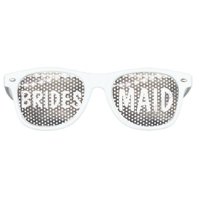 Rustic wood and string lights Bridesmaid Retro Sunglasses (Front)