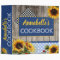 Rustic wood and Sunflower Personalized Cookbook
