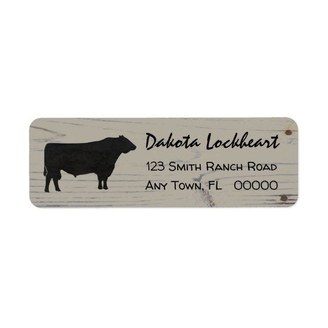Rustic Wood Angus Bull Watercolor (Front)