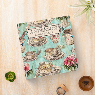 Rustic wood Antique tableware sets Family recipes Binder