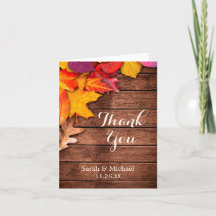 Rustic Wood Autumn Maple Thanksgiving Thank You