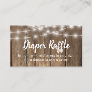 Rustic Wood BabyQ Baby Shower Diaper Raffle Ticket Enclosure Card