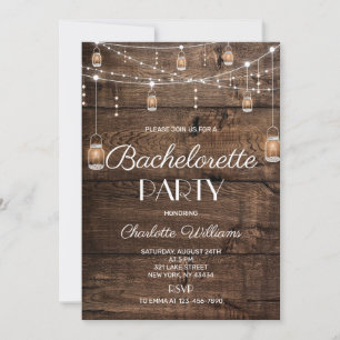 Rustic Wood Bachelorette Party Invitation