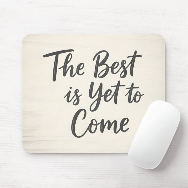 Rustic Wood Background Inspirational Typography Mouse Pad (With Mouse)