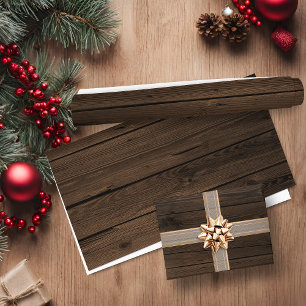Rustic Wood Background Wrapping Paper Sheet