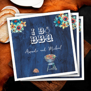 Rustic Wood Backyard I Do BBQ Rehearsal Dinner Napkin