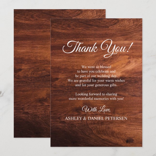 Rustic Wood Barn Grain Wedding Save the Date Cards (Front/Back)
