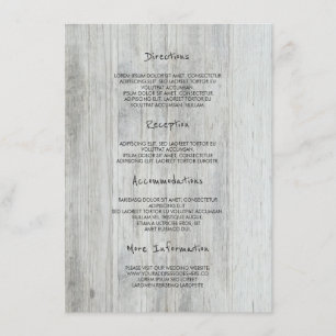 Rustic Wood Barn Wedding Details -Information Enclosure Card