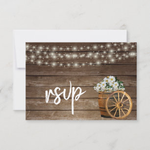 Rustic Wood Barrel and Country White Flowers- RSVP