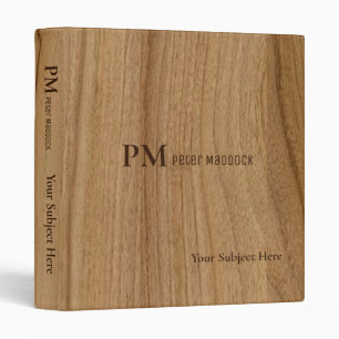 Rustic Wood Binder Monogram Name