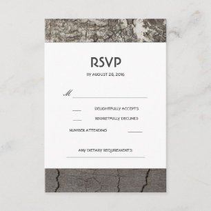 Rustic Wood Birch Barn Wedding RSVP Cards