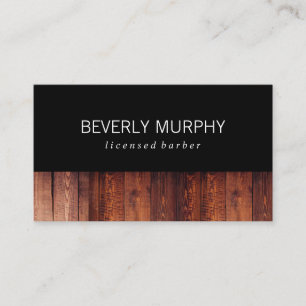 Rustic Wood Black Business Card
