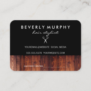 Rustic Wood Black with Shear Logo Appointment
