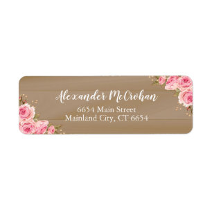 Rustic Wood Blush Pink Watercolor Floral