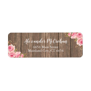 Rustic Wood Blush Pink Watercolor Floral