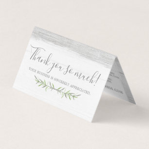 Rustic Wood & Botanical Leaf Branches Thank You