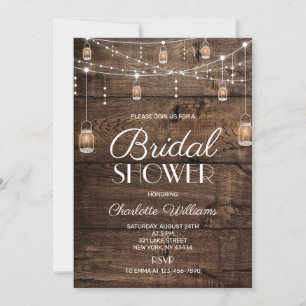 Rustic Wood Bridal Shower Invitation