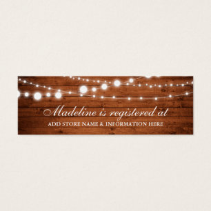 Rustic Wood Bridal Shower Registry Insert Card