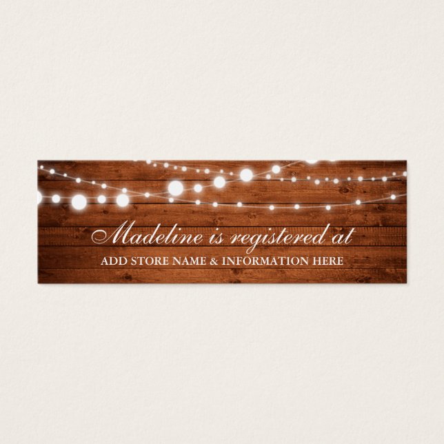 Rustic Wood Bridal Shower Registry Insert Card (Front)