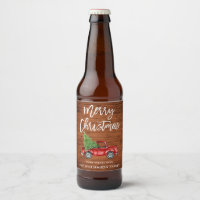 Rustic Wood Brush Script Christmas Vintage Truck