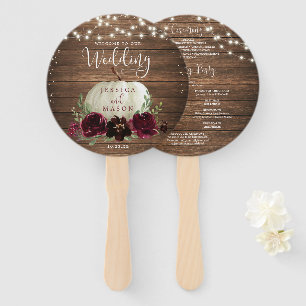 Rustic Wood Burgundy Pumpkin Fan Program