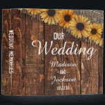 Rustic Wood & Burlap Sunflower Wedding Photo Album Binder<br><div class="desc">Rustic Wood & Burlap Sunflower Country Farmhouse Chic Wedding Monogram Photo Album With trendy brush script font! ~ Check my shop to see the entire wedding suite for this design!</div>