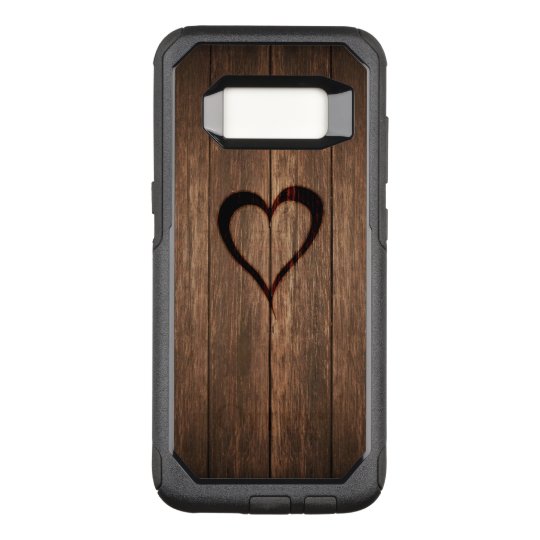 Rustic Wood Burned Heart OtterBox Commuter Samsung Galaxy S8 Case