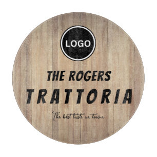 Rustic Wood Business Logo Trattoria Cutting Board