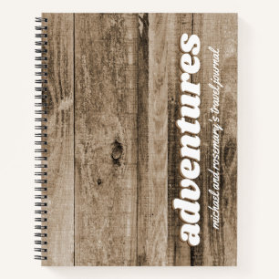 Rustic Wood Camping Adventure Personalized Travel Notebook