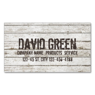Rustic Wood Carpenter handyman construction Magnetic Business Card