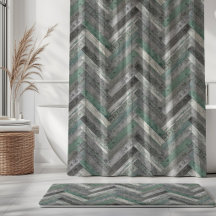 Rustic Wood Chevron Mint Green Grey