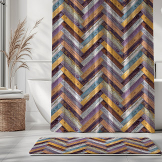 Rustic Wood Chevron Yellow Blue Purple