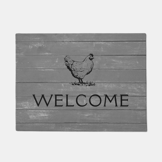 Rustic Wood - Chicken Doormat (Front)