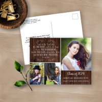 Rustic Wood Christian Graduation Proverbs 3