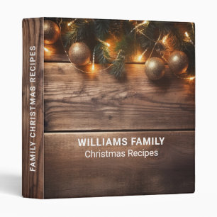 Rustic Wood Christmas String Lights  Binder