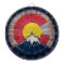 Rustic wood Colorado flag mountains dart board