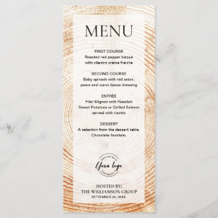 Rustic Wood Corporate event logo Custom Menu
