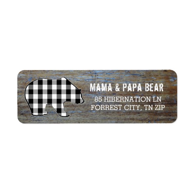 Rustic Wood | Country Black Bear Lumberjack Plaid (Front)