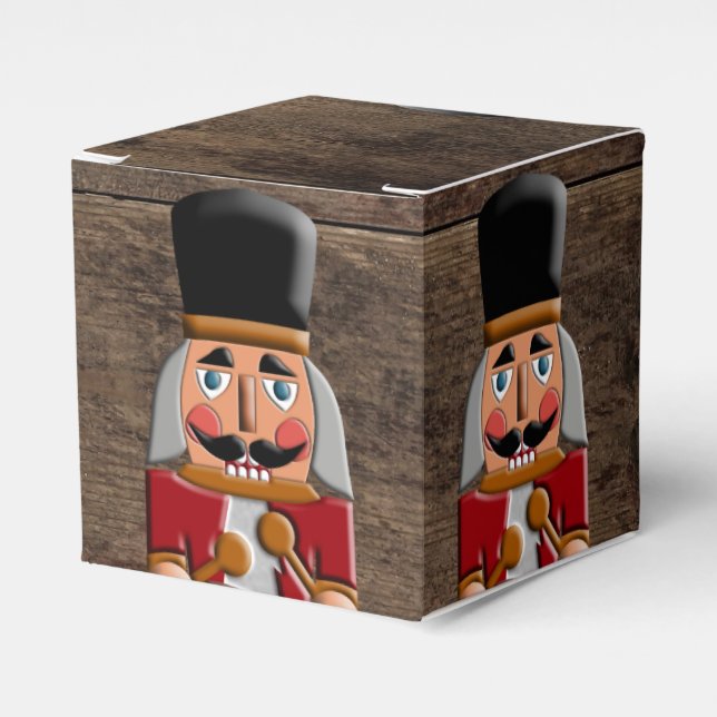 Rustic Wood Country Christmas Nutcracker Favor Box (Front Side)