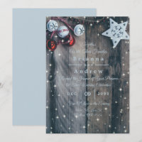 Rustic Wood Country Christmas Star Bells Wedding