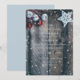 Rustic Wood Country Christmas Star Bells Wedding