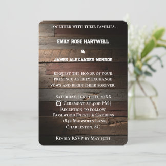 Rustic Wood Country  Invitation