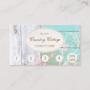 Rustic Wood Country Vintage Boutique Punch Loyalty Card