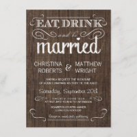 Rustic Wood Country Wedding Invitations