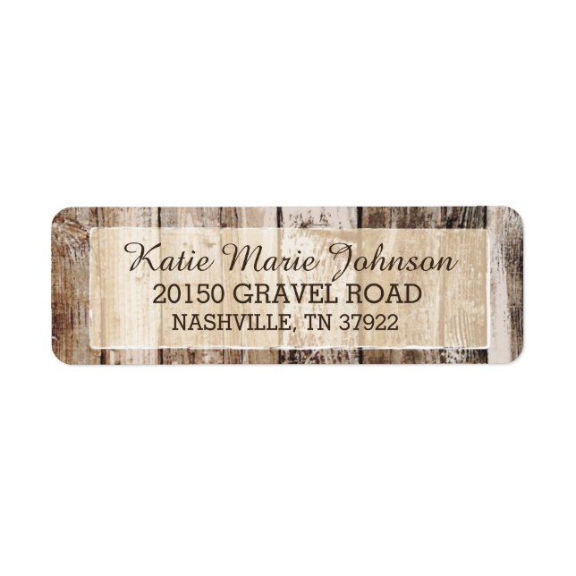 Rustic Wood Country Western Mariage Étiquette (Devant)