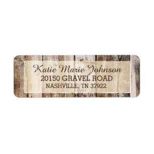 Rustic Wood Country Western Wedding Label