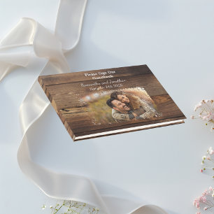Rustic Wood Couples Photo Country Wedding  Guest Book